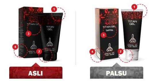 Titan Gel Asli dan Palsu — gel palsu dapat menyebabkan iritasi atau nyeri lainnya